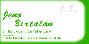 jeno birtalan business card