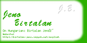 jeno birtalan business card